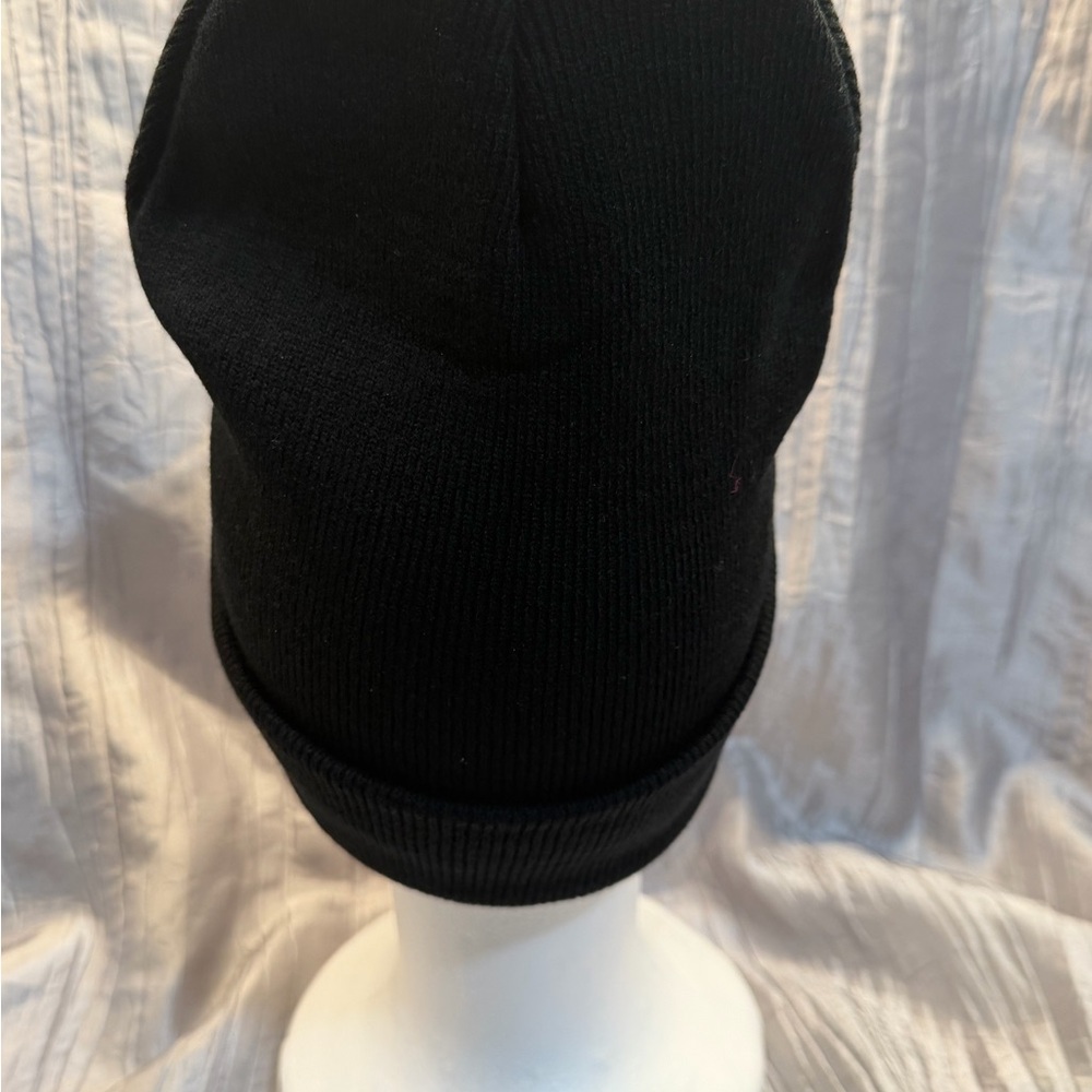 Embellished Black Beanie with Butterfly Detail - Picture 6 of 11